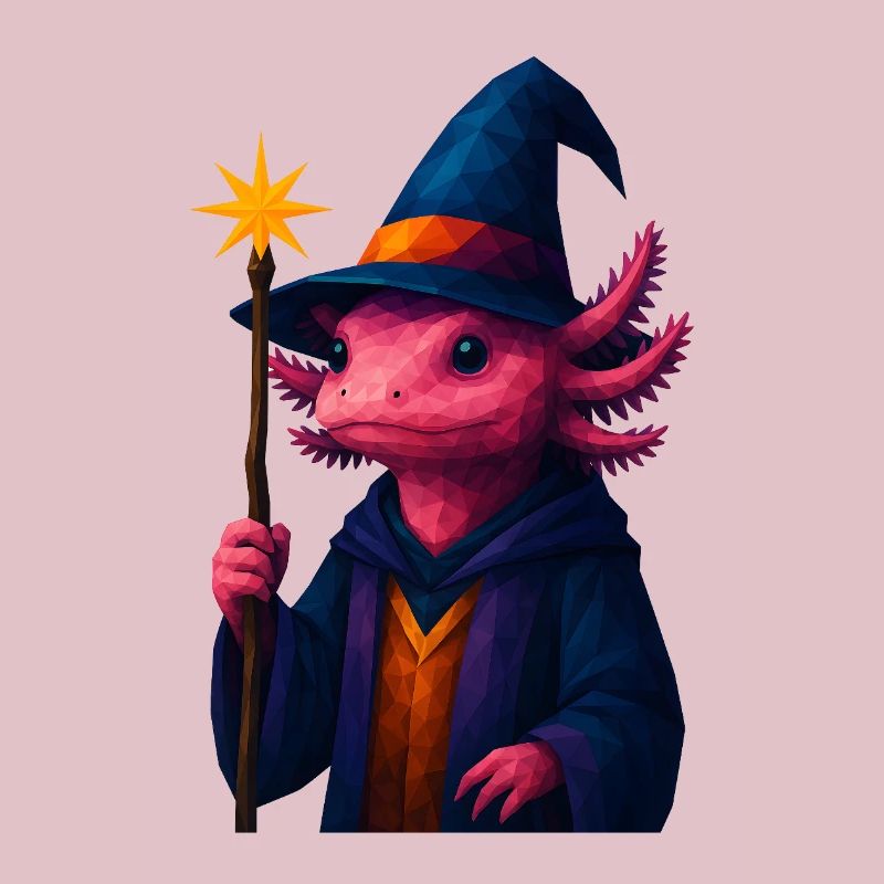 WPAP Animals - Axolotl Wizard Coat Wizard Hat