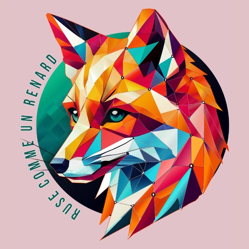 Multicolor Geometric Fox - Abstract Design