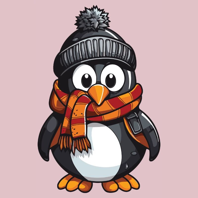 Pinguin Winter Comic