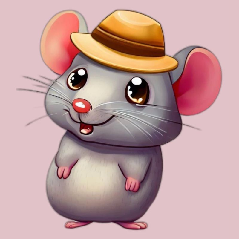 Cute mouse with hat