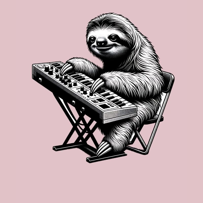 Funny Sloth Keyboard Player