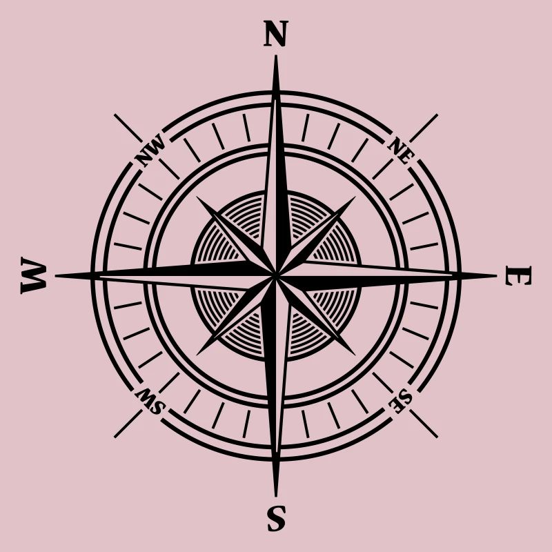 Compass Wind Rose with cardinal directions Maritime