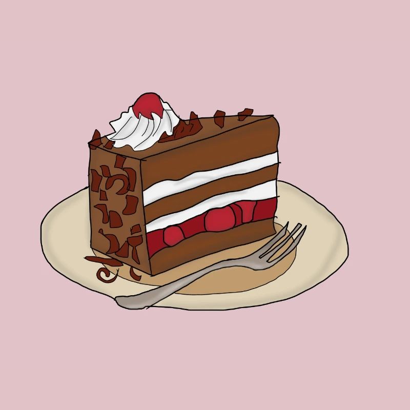 Cherry cake black forest cake drawing