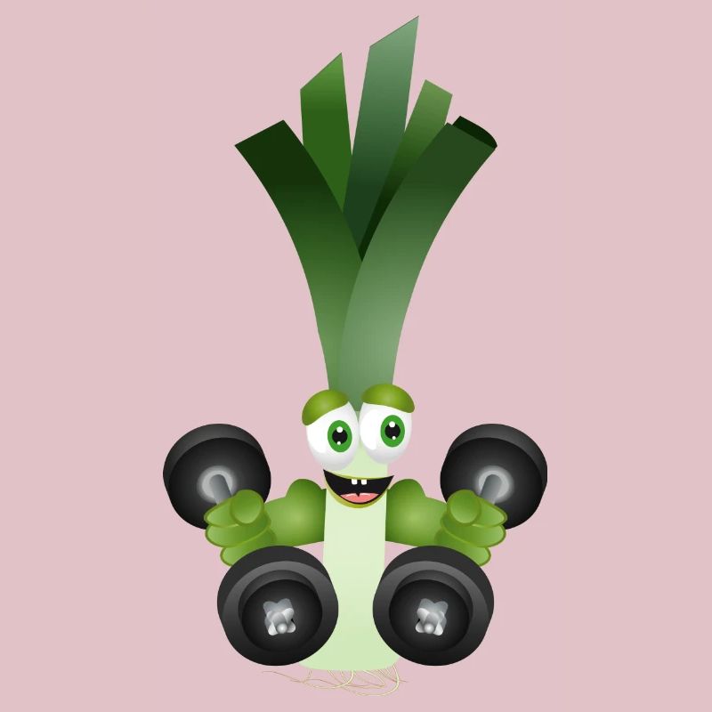 A bar of leeks with dumbbells while exercising