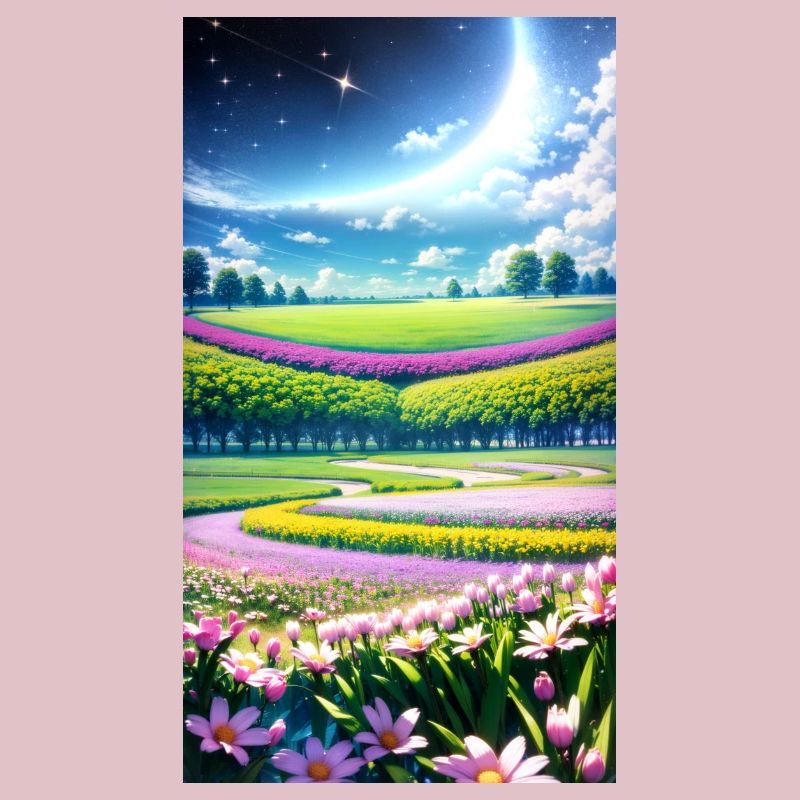 Landschaft mit 4 Bereichen, Generative KI