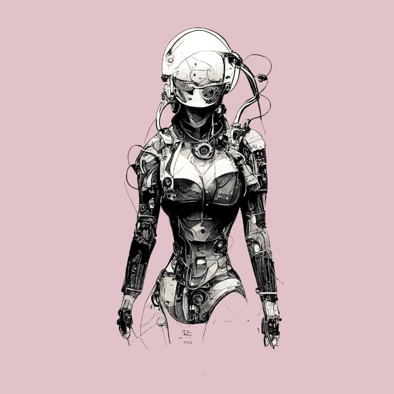 technical drawing cyborg