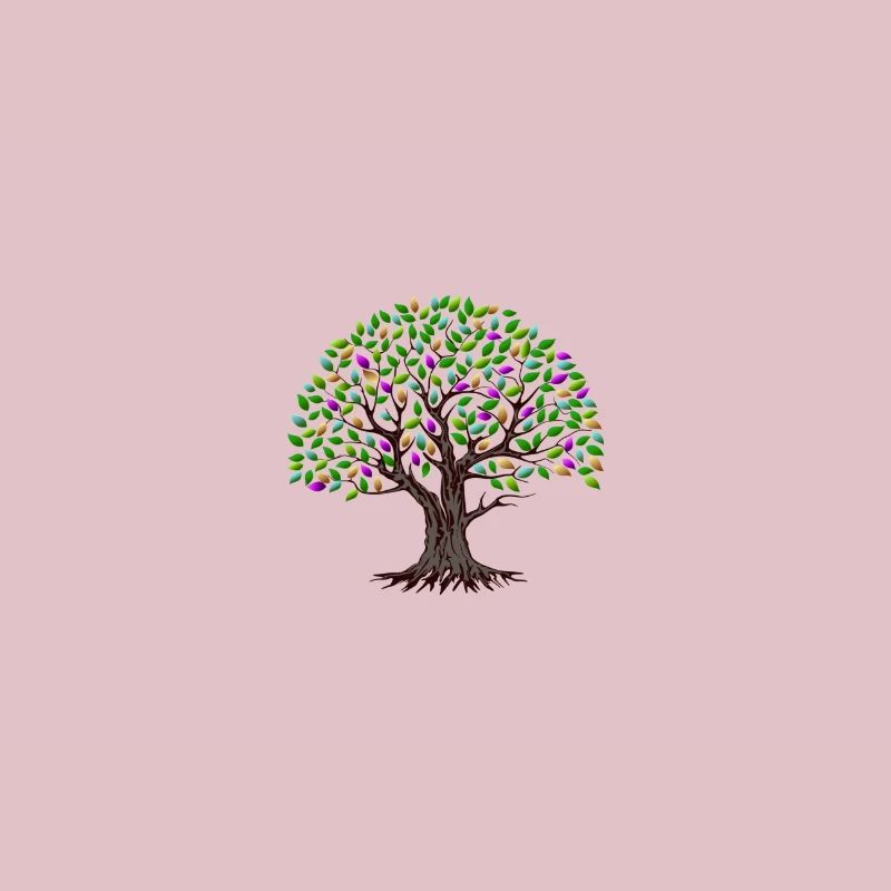 Bunter Baum mit Blättern