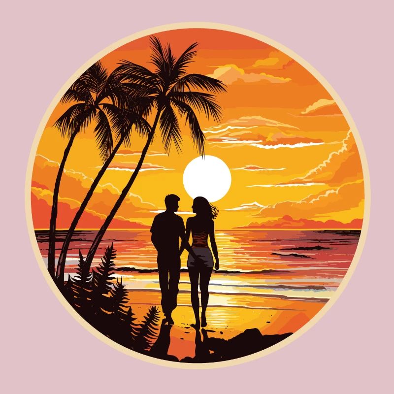 Sunset Couple Beach
