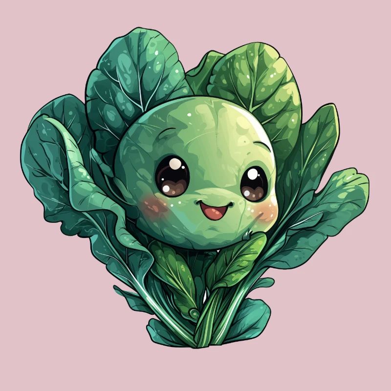 Cabbage happy comic style