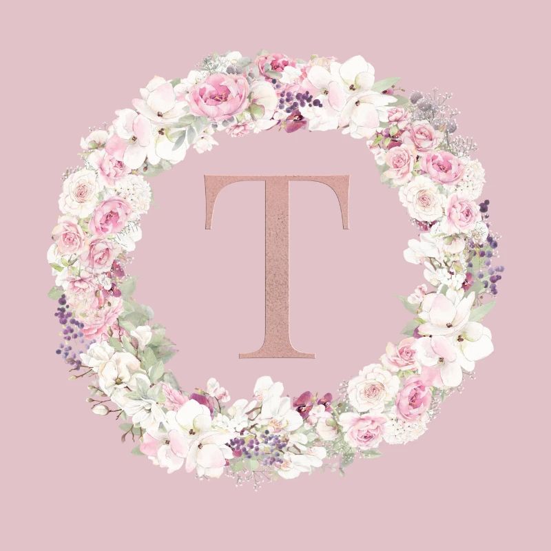 Customizable Monogram T Wreath