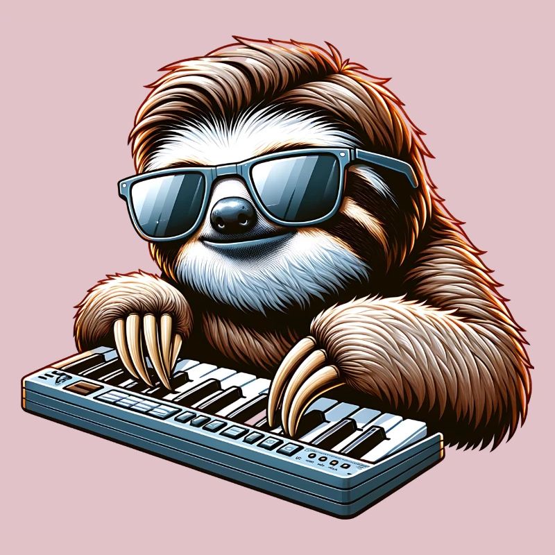 Cool Sloth Keyboard Player