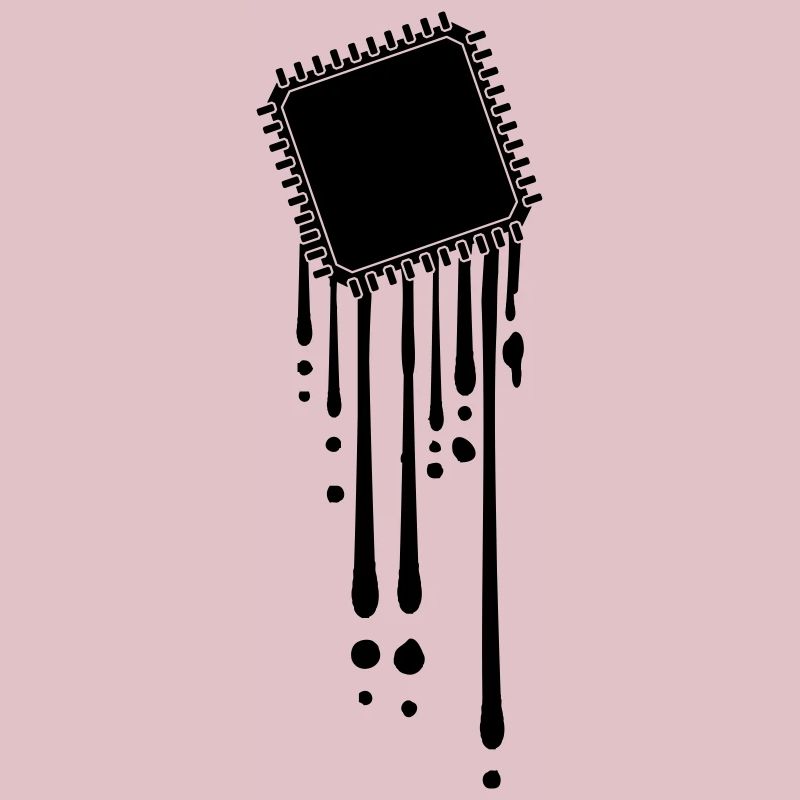 processor melt drops graffiti cpu computer