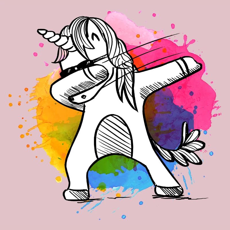 Dabbing Einhorn, Unicorn, Einhörner mit Farben