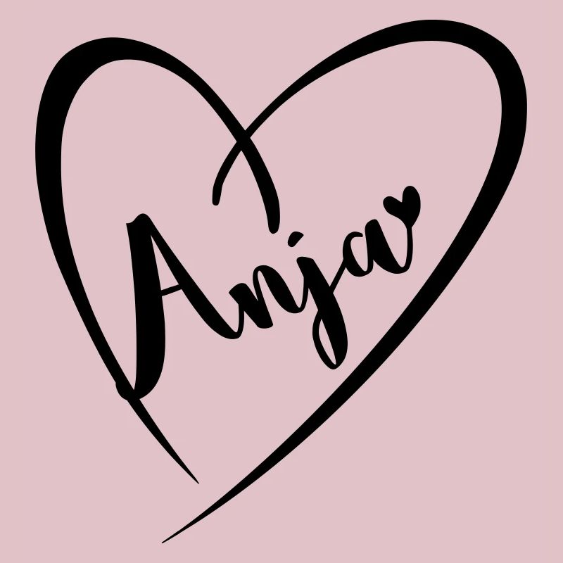 Anja surname first name in heart frame