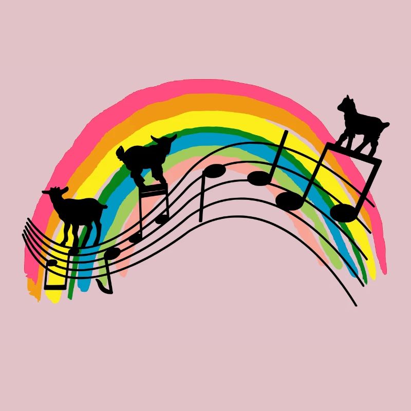 Goats, music notes and rainbows