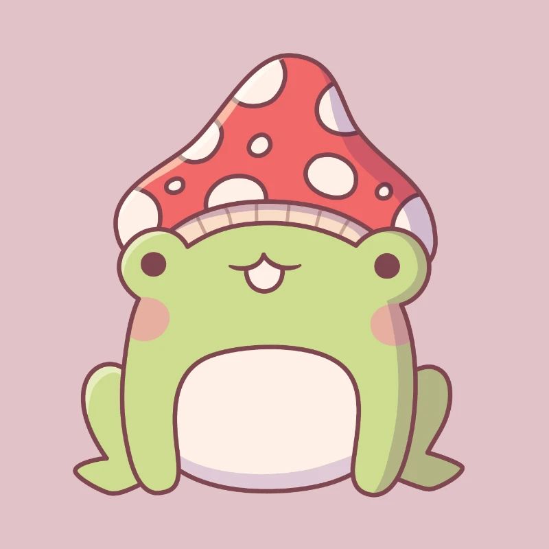 Cute Toadstool Frog Doodle
