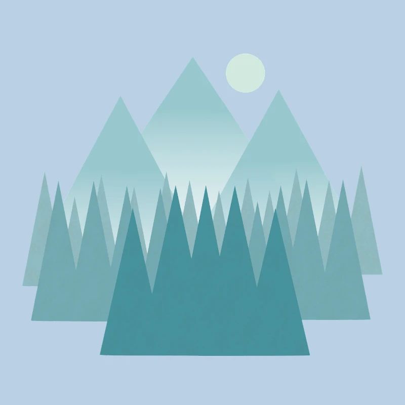 Paysage de montagne astral dans les tons bleus