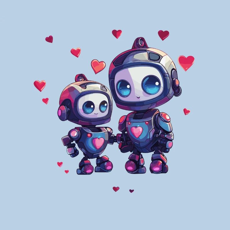 Roboter Mutter mit Kind Design