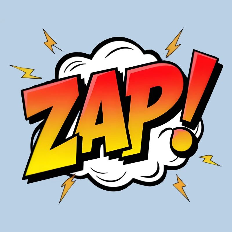 ZAPPER! - Une exclamation dynamique de bande dessinée