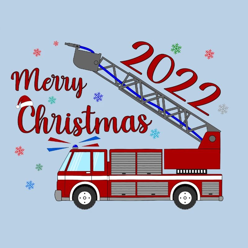 Fire engine Merry Christmas 2022