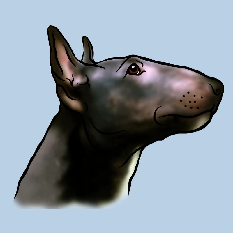 Bull Terrier Head in Profile Comic Style