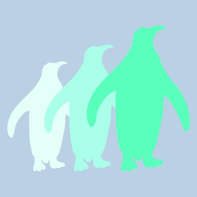 3 Silhouettes de pingouins Trois amis Équipe Rangée