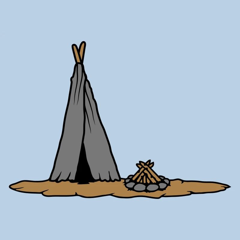 Conception de tente primitive de feu de camp