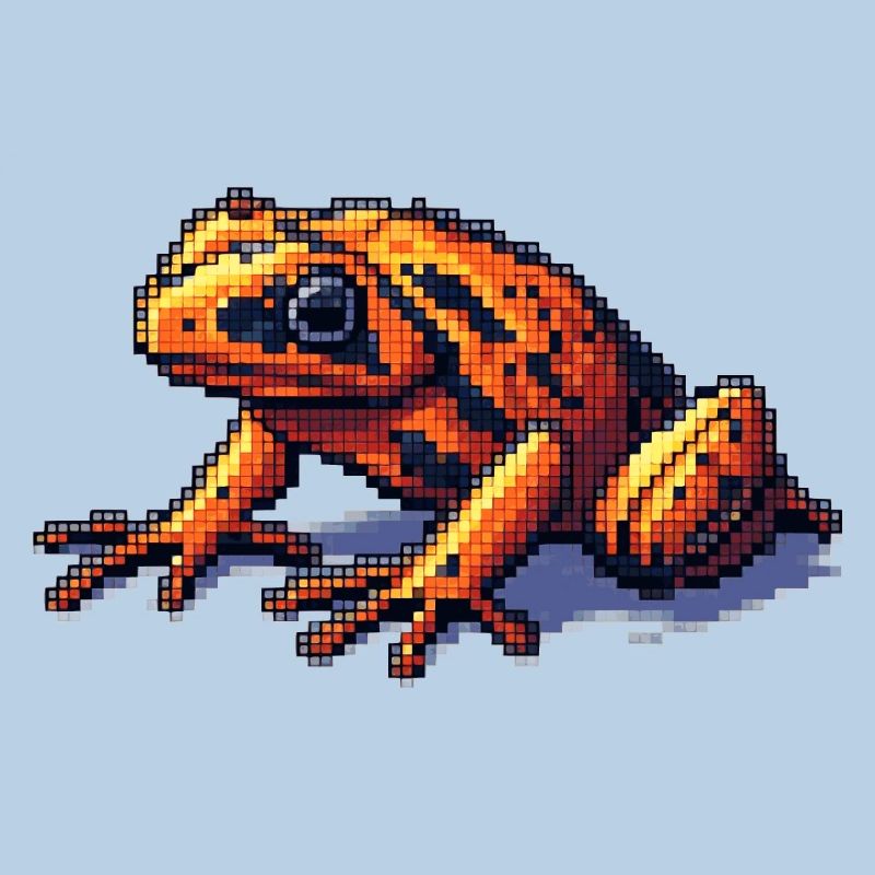 Poison dart frog dans les graphiques rétro 8 bits pixel
