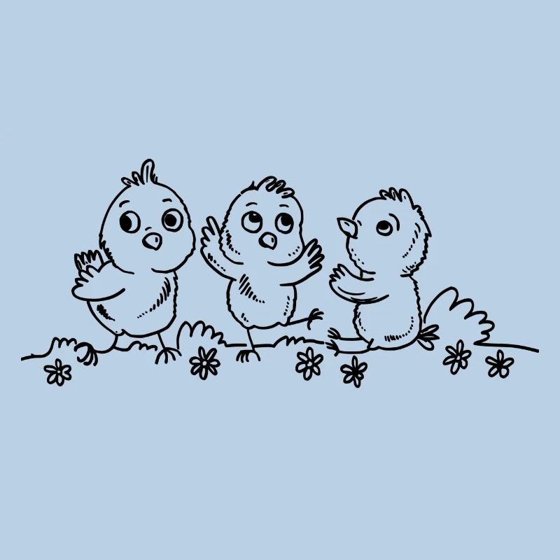 Three little Easter chicks