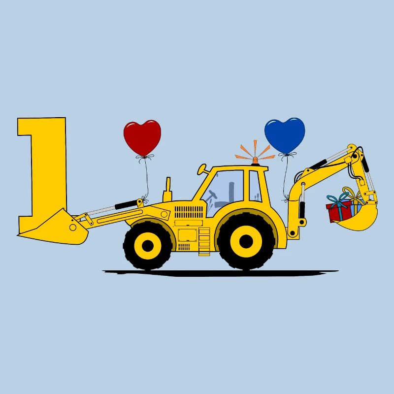 1. Geburtstag Bagger Traktor