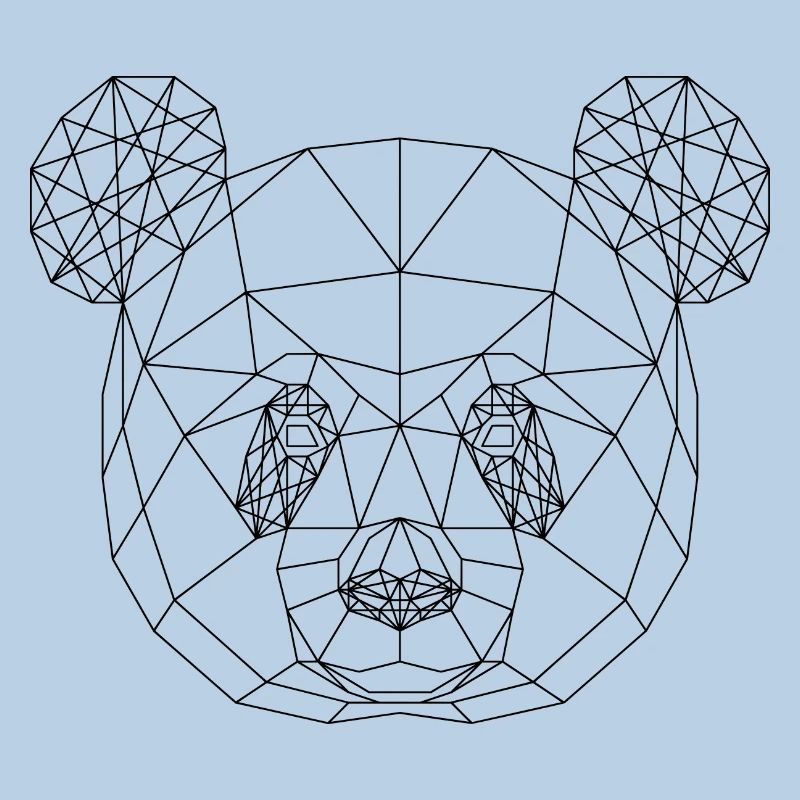 Panda 1- low poly geometry panda head