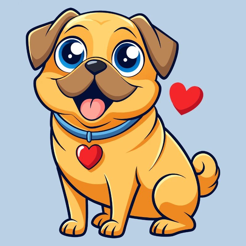 Affectionate Puggle Digital Art