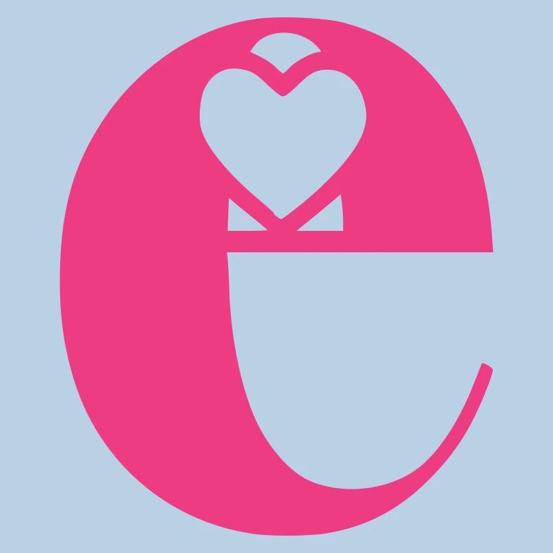Lettre e Lettre initiale avec coeur
