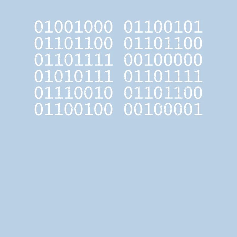 Hello World! Binary Unicode computer science
