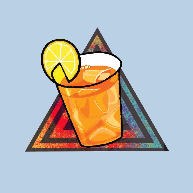 Triangle rétro de thé au citron