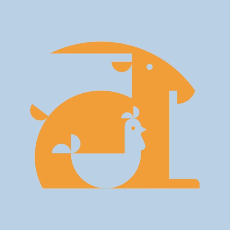 Ziege oder Hahn Illusion Optik Täuschung Geschenk