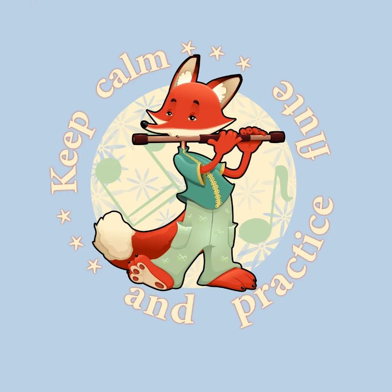Keep calm practice flute Querflöte Fuchs