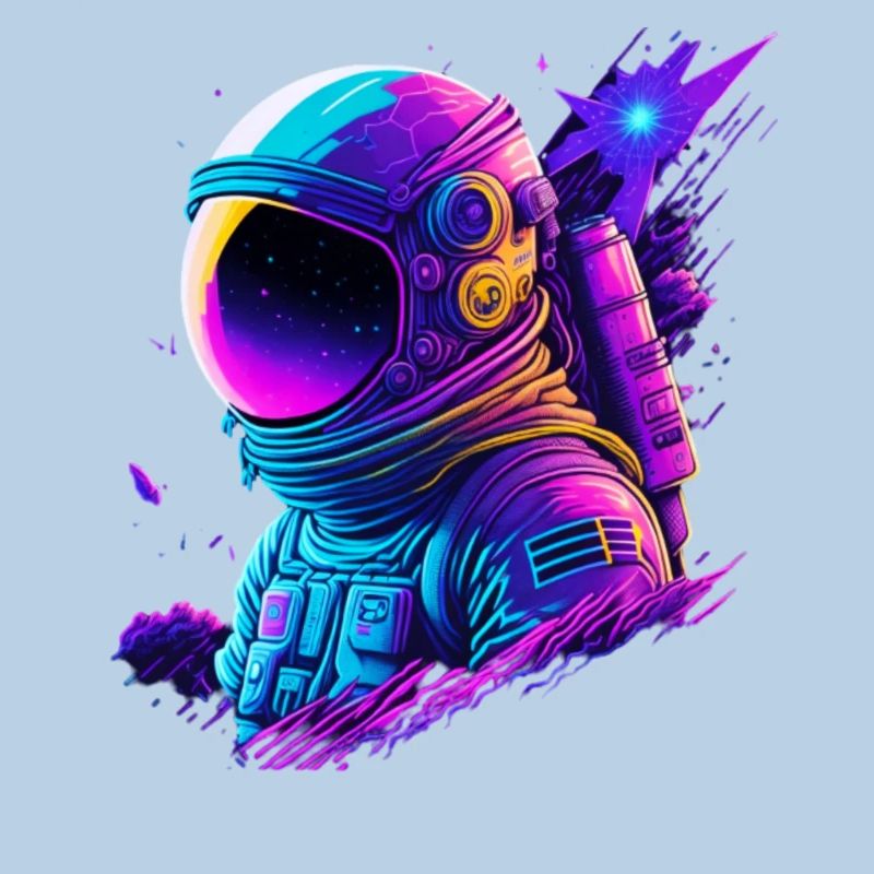 Synthwave Astronaut Space Explorer