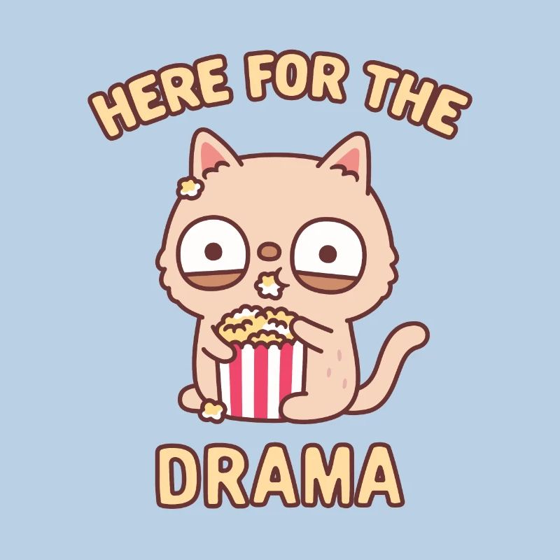Drôle de chat mangeant du pop-corn ici pour le drame