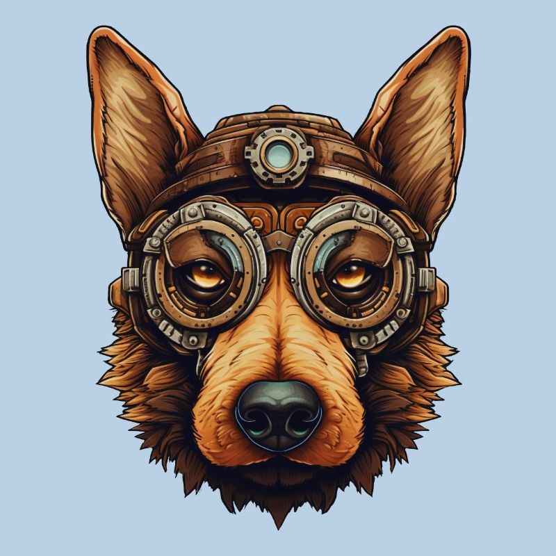 Steampunk German Shepherd Dog in Clockwork