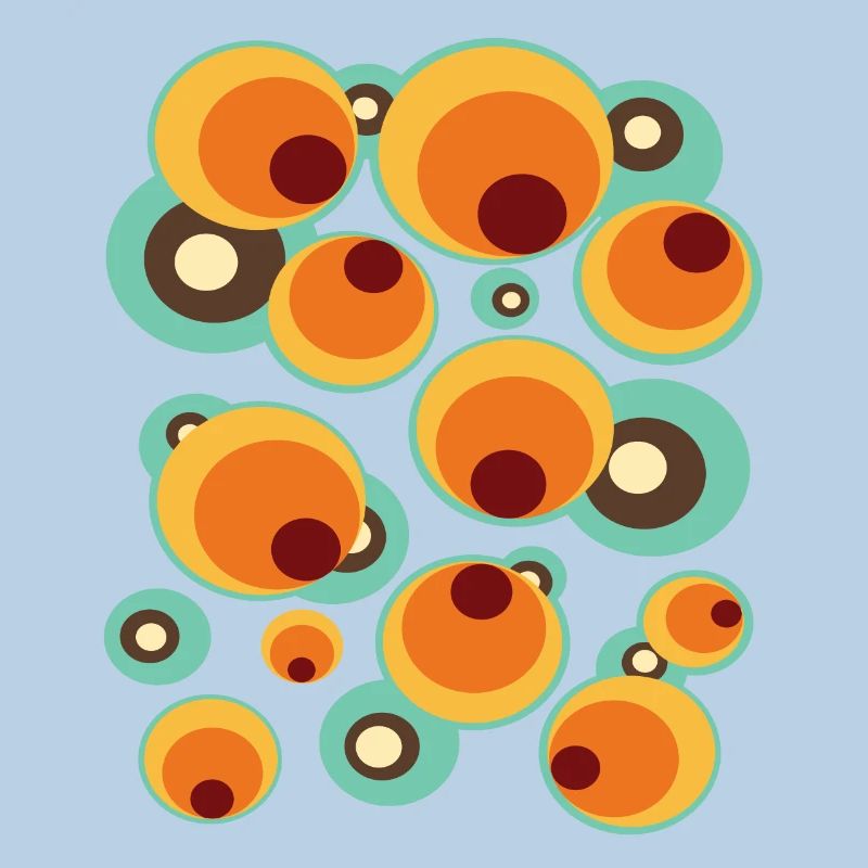 Vintage Mid Century Dot Circle Pattern