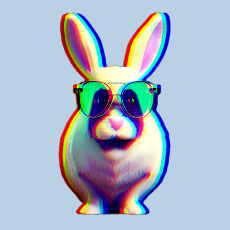 Cool Rabbit - Lapin effet glitch