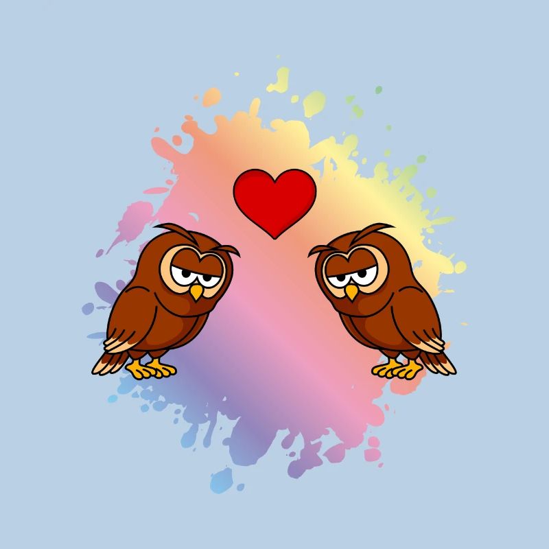 Eule Comic Paar Liebe