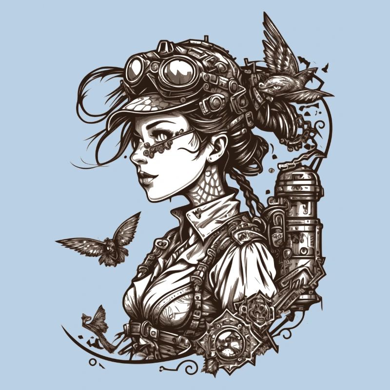 Beauté Steampunk avec toutes sortes de techniques rétro