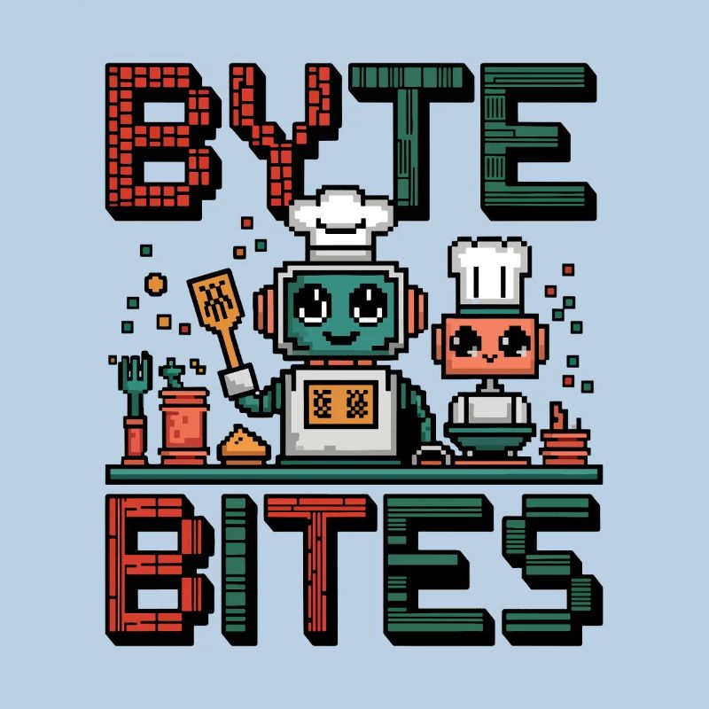 Byte - De mignons chefs robots pixel qui cuisinent pour s’amuser