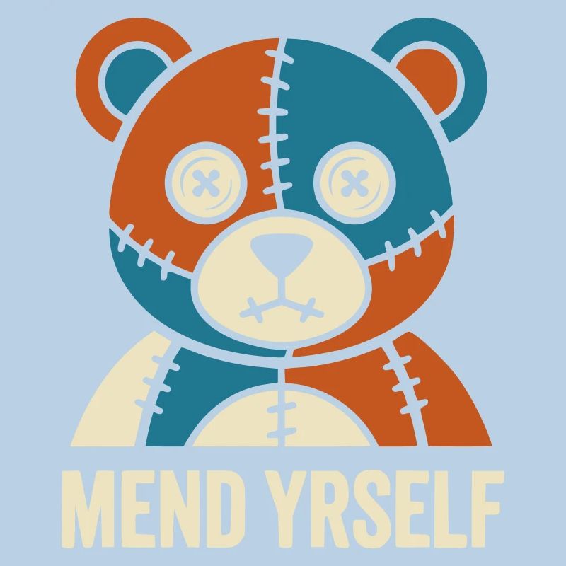 Patchwork Bear : points de suture et contraste