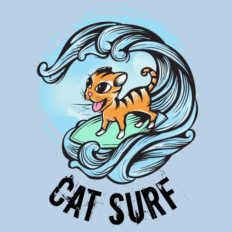 Cat Surf Word Game Cat Surfboard Wave