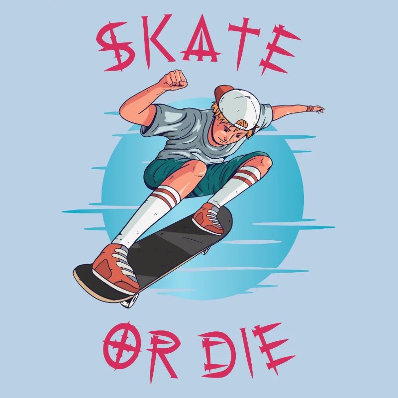 Skate oder stirb Skateboarder Junge