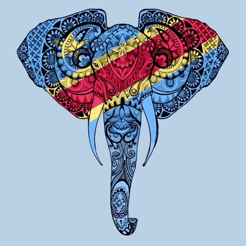 Drapeau du Congo Elephant - Support Congo