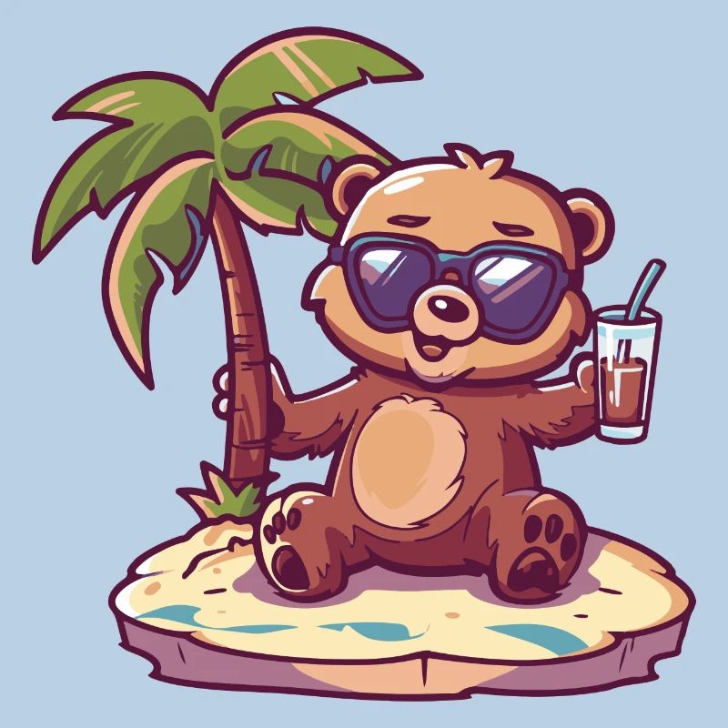 Bear Summer Beach Comic
